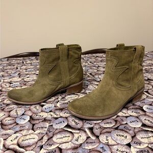 Lucky Brand Khaki Suede Ankle Booties